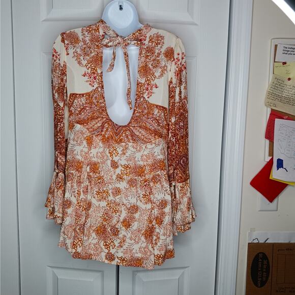 Free People Lady Luck Boho Paisley Tunic Dress/ Top Sz XS/S - Picture 8 of 11